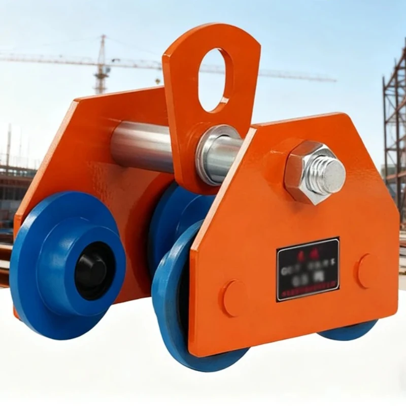 

I-Beam Pulley Sliding Lifting Tool Durable Manual T-Type Trolley Monorail Crane Hoist Lifter Monorail Hoisting Pulley Truck