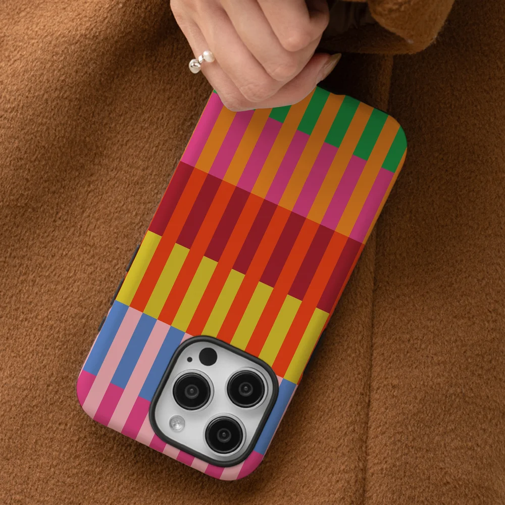 الملونة المشارب قوية جراب هاتف حالة الهاتف فيلم قذيفة آيفون 16 15 14 13 12 11 برو ماكس زائد