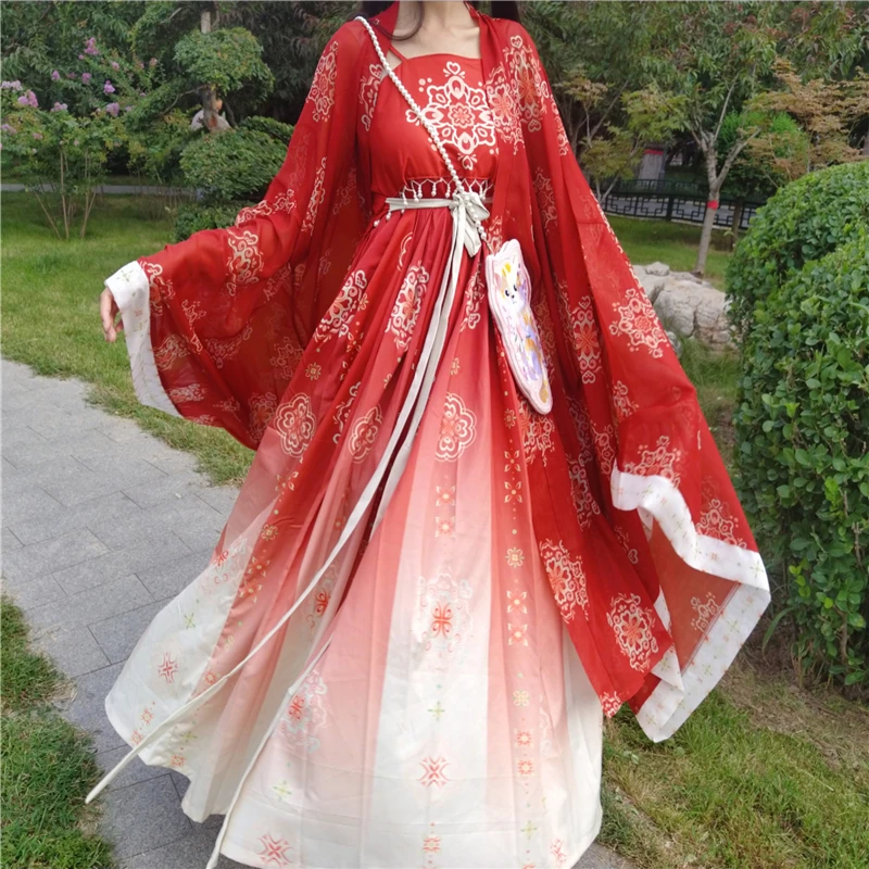 

Hanfu Female Chinese Style Queen Fairy Tang Dynasty Hezi Skirt Han Element Embroidery Daily Princess Elegant Luxury Set
