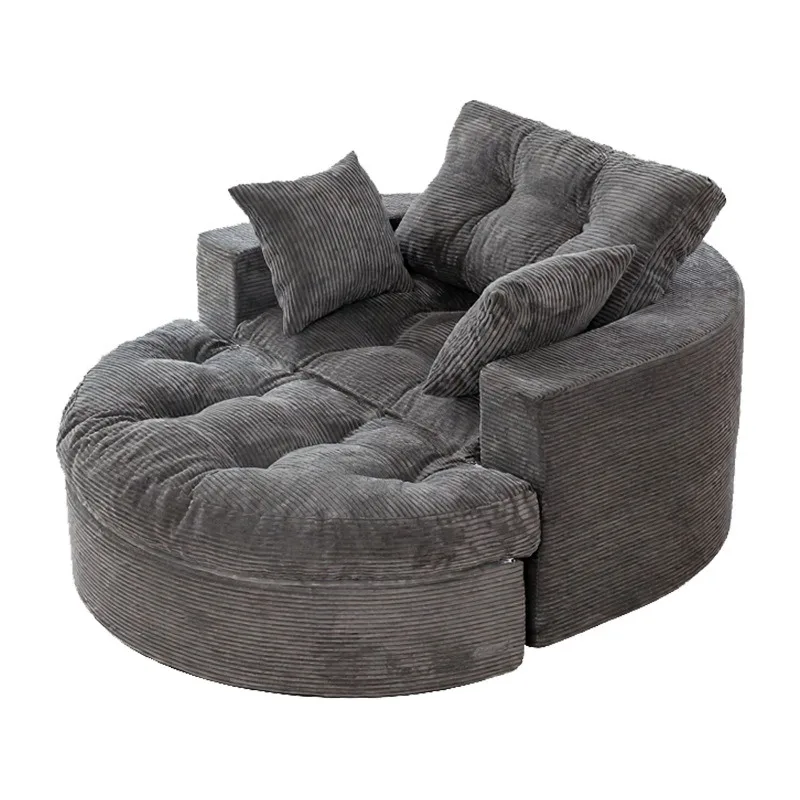 Large round recliner leisure sofa, vacuum compressed tatami single-seat lazy sofa can sleep and lie down