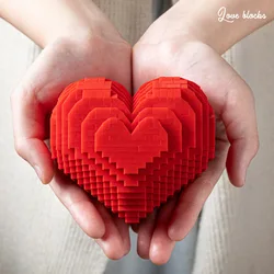 Heart-shaped Building Blocks Love Micro-particle Creative Model Confession Marriage Proposal Anniversary Valentine's Day Gift