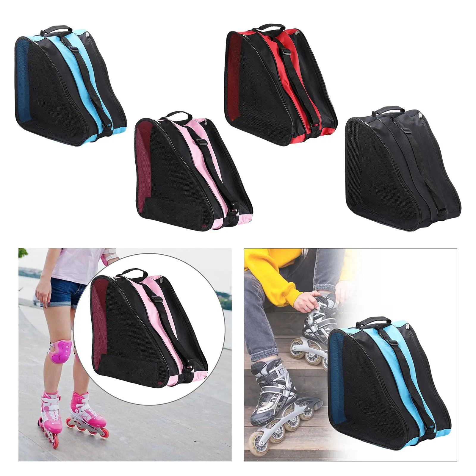 Roller Skates Bag Roller Skate Carrier Adjustable Unisex Roller Skates Storage Bag Inline Skates Bag Skating Shoes Bag