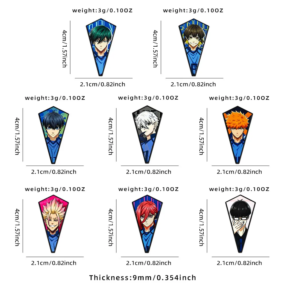 8-teiliges Anime-Cartoon-Sportjungen-Emaille-Pin-Set, Niedliche Metalldekorationen für Rucksäcke, Sammlerstücke für Fans, Souvenir – Detail 1