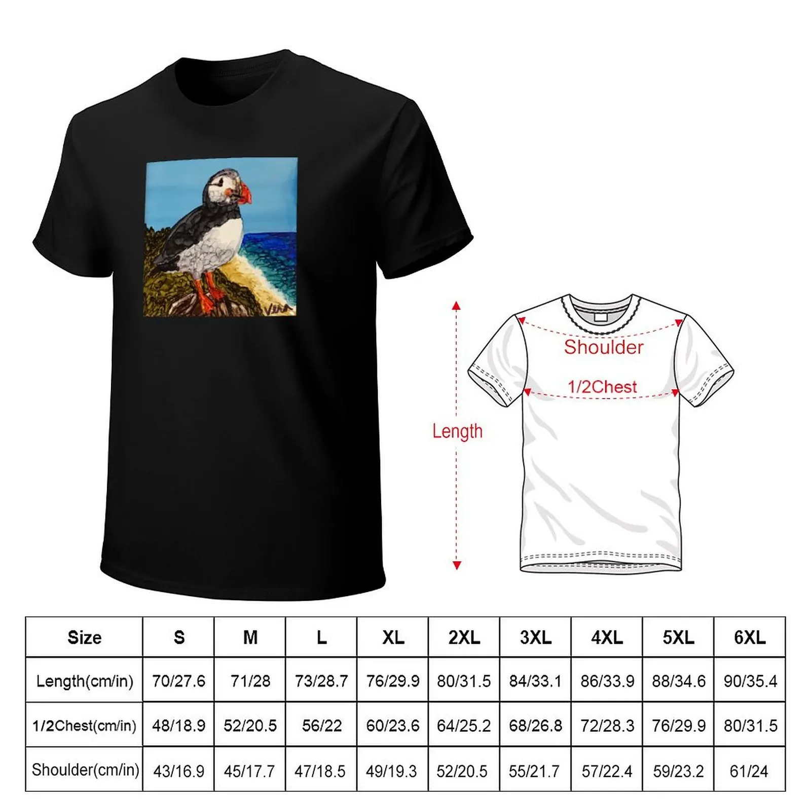 Jamie the Happy Perky Puffin T-Shirt blacks anime tshirt summer tops plain white t shirts men