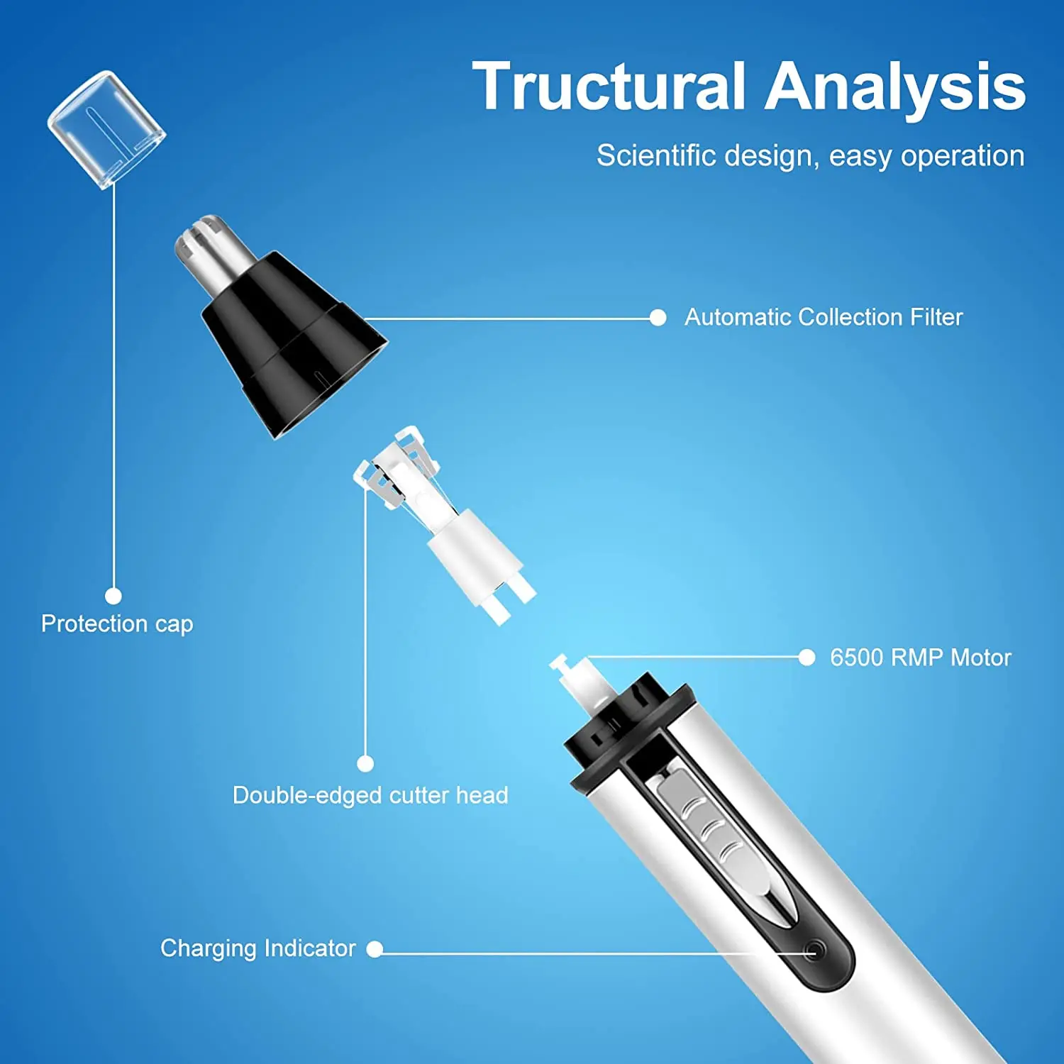 Kemei 3in1 Facial Grooming Kit Ear Nose Hair Trimmer For Men Electric Eyebrow Beard Trimer Micro Nose And Ears Trimmer