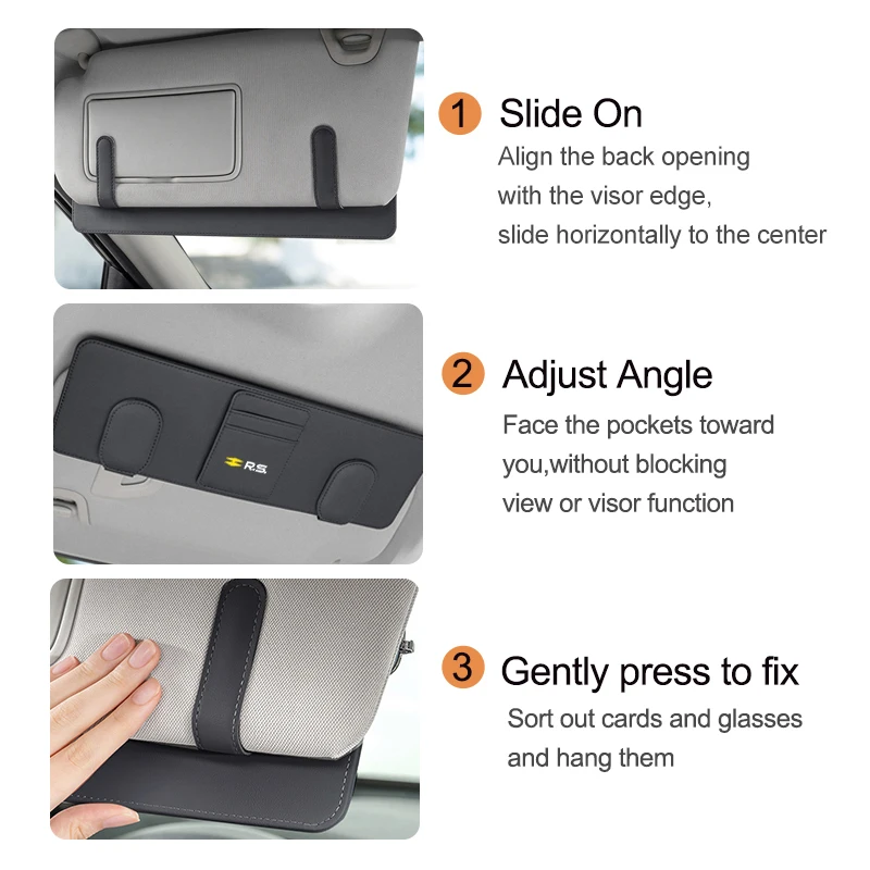 Car Sun Visor Extender Eyeglasses Storage Clip Interior Organizer Accessory For Renault RS Sport Megane 3 4 2 Clio 5 Line - view 2