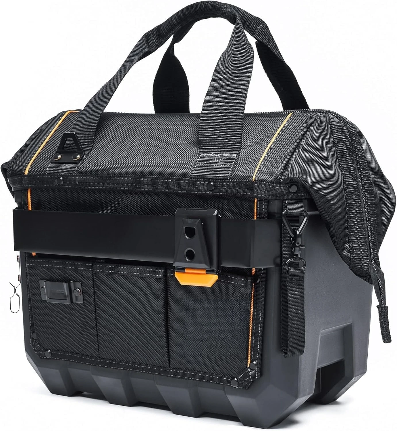 

Massive Mouth 16 Inch Tool Bag Heavy Duty Storage with Rigid Frame Reinforced Handles Waterproof