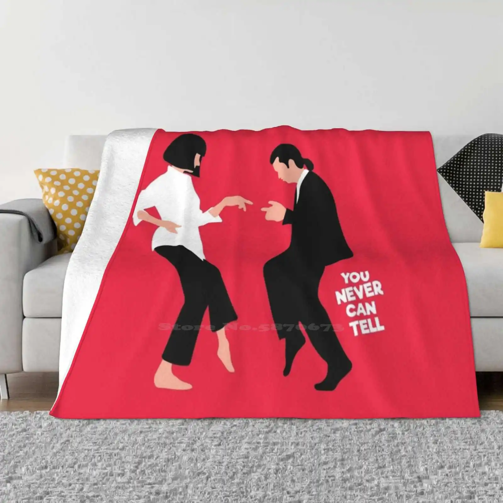 You Never Can Tell Creative Design Light Thin Soft Flannel Blanket Pulp Fiction Film Quotes Chuck Berry Travolta Thurman