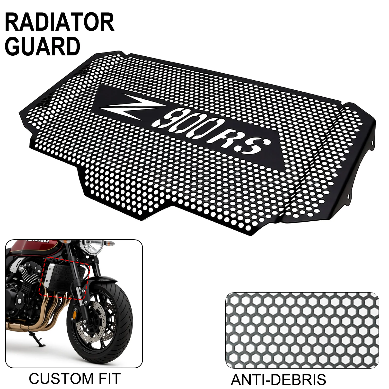 

Motorcycle Radiator Grille Guard Enhanced Protection with Metal Mesh for kawasaki z900rs z 900 rs 2017 - 2025