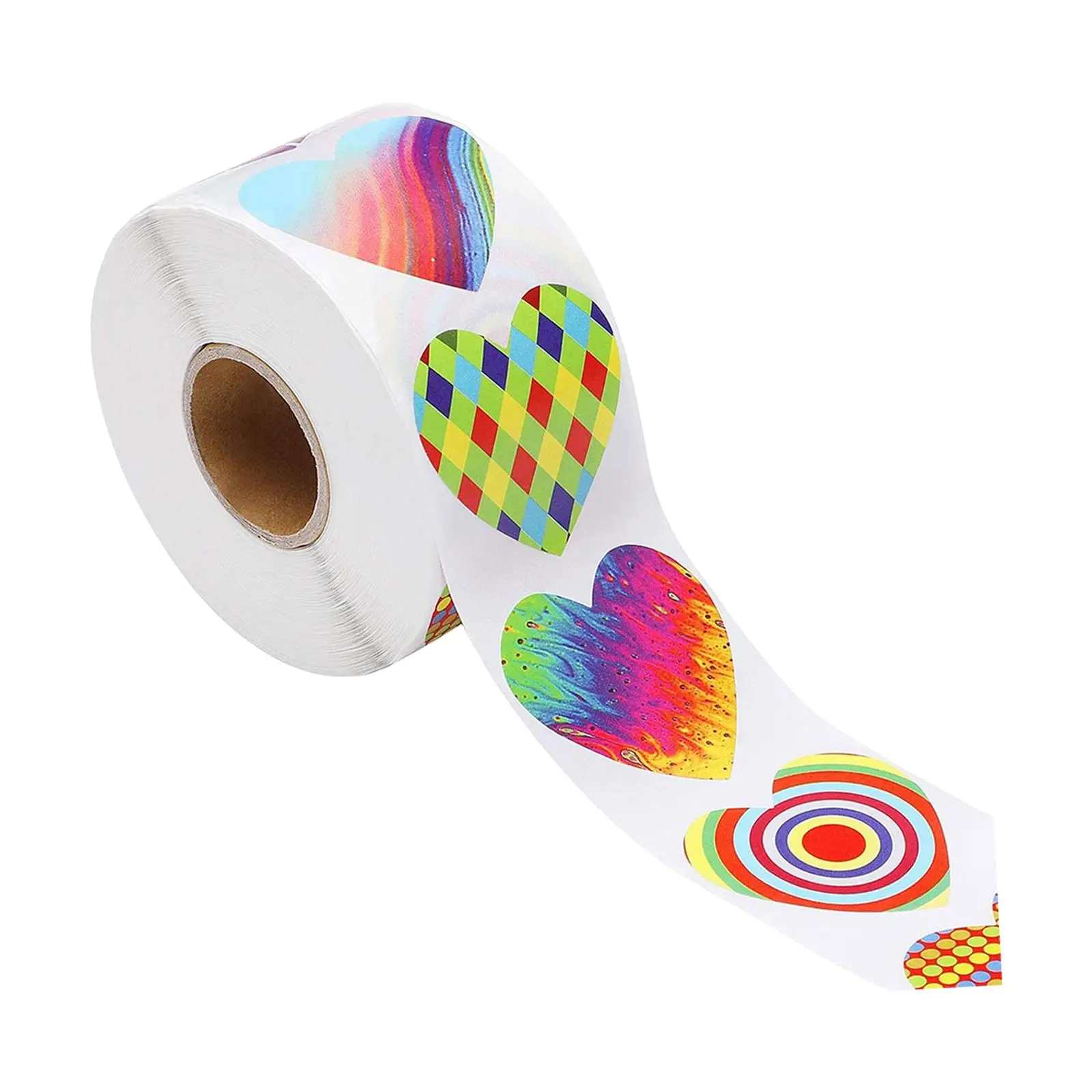 5X 500 sztuk Funky Heart Naklejki Naklejka w kształcie serca na karty