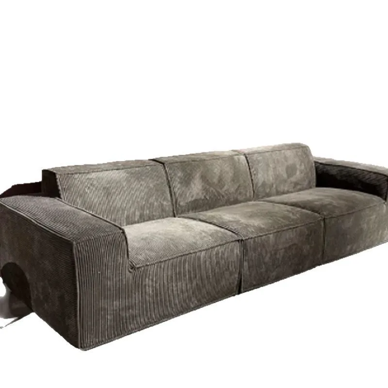 

Vacuum compressed tofu sofa, corduroy fabric sofa, living room straight row designer removable and washable