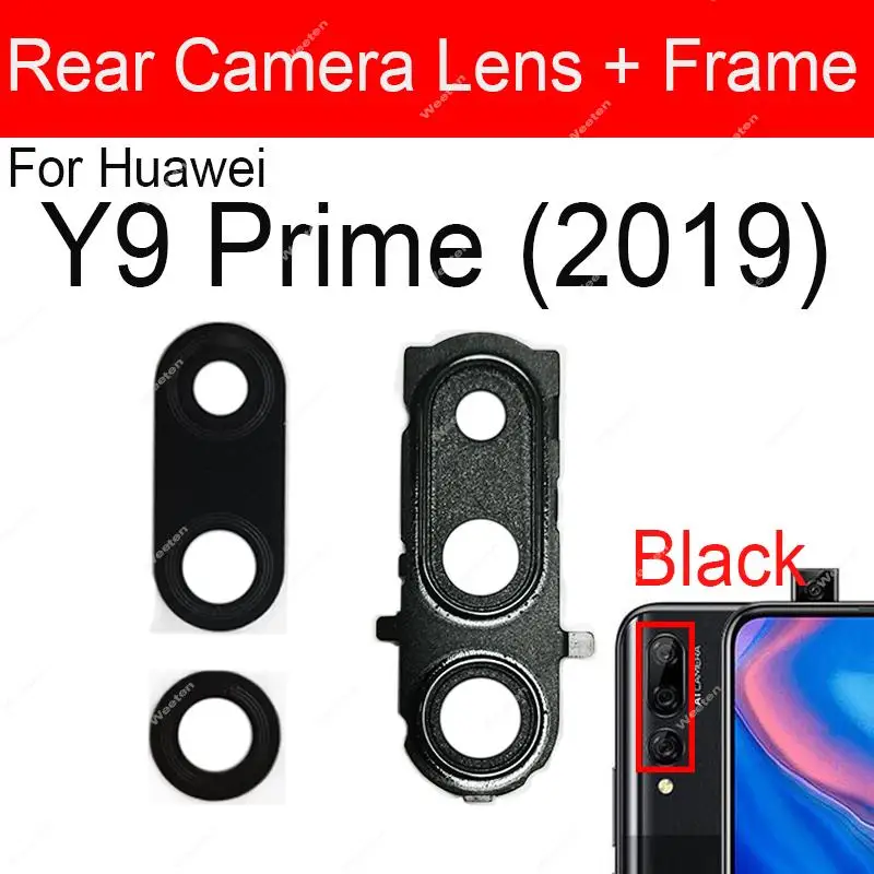 Rear Camera Lens Cover For Huawei Y9 Prime 2019 STK-L21 L22 LX3 Back Camera Lens Glass and Frame Cover with Sticker Parts