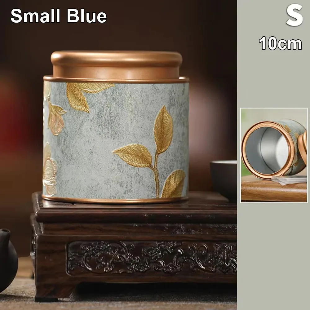 1Pcs Durable 10/19cm Empty Tea Can Green Black Small Tea Sealed Jar Tea Packaging Household Tinplate Storage Can