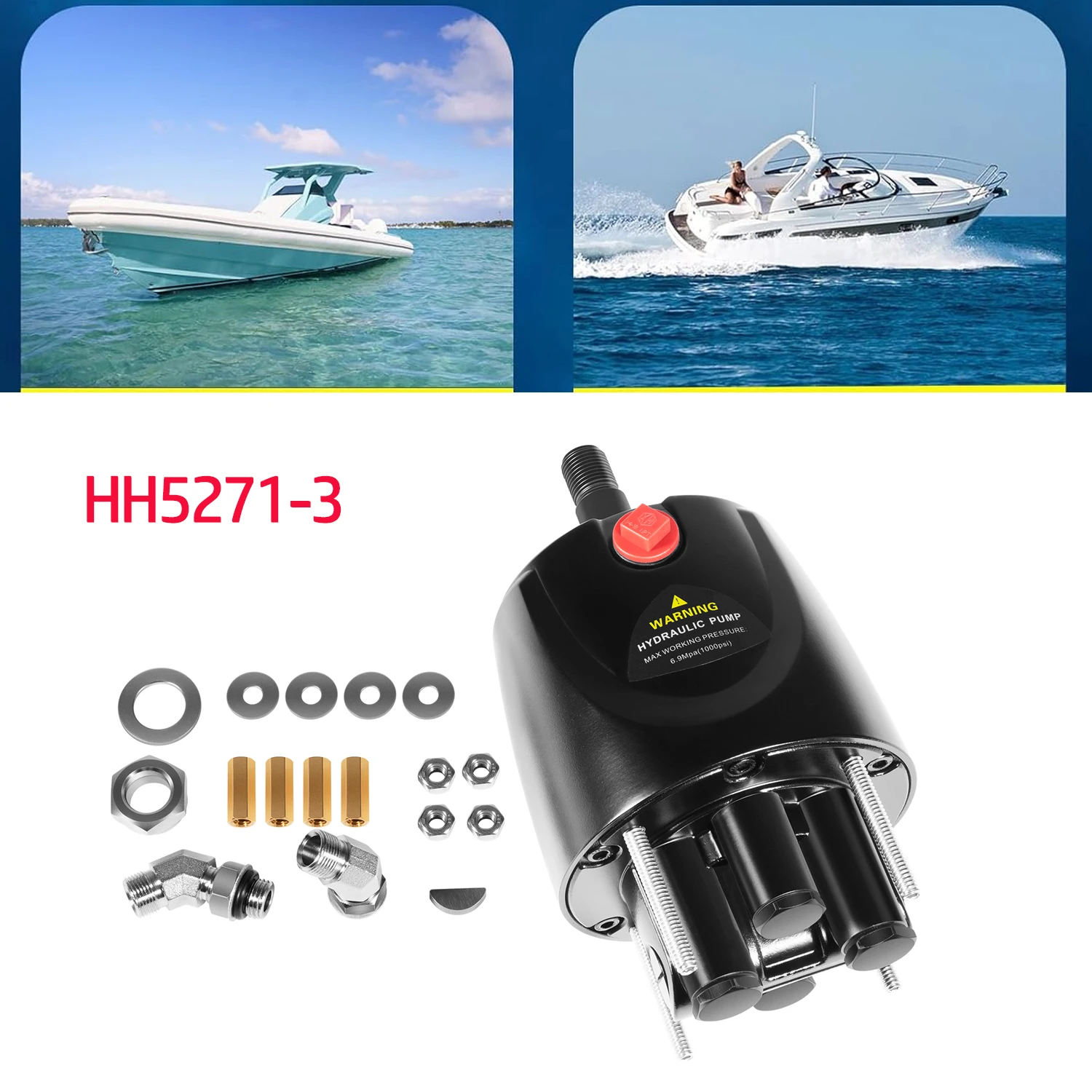 Outboard Hydraulic Steering Pump Helm, 1.7 Cu In Front Moun…