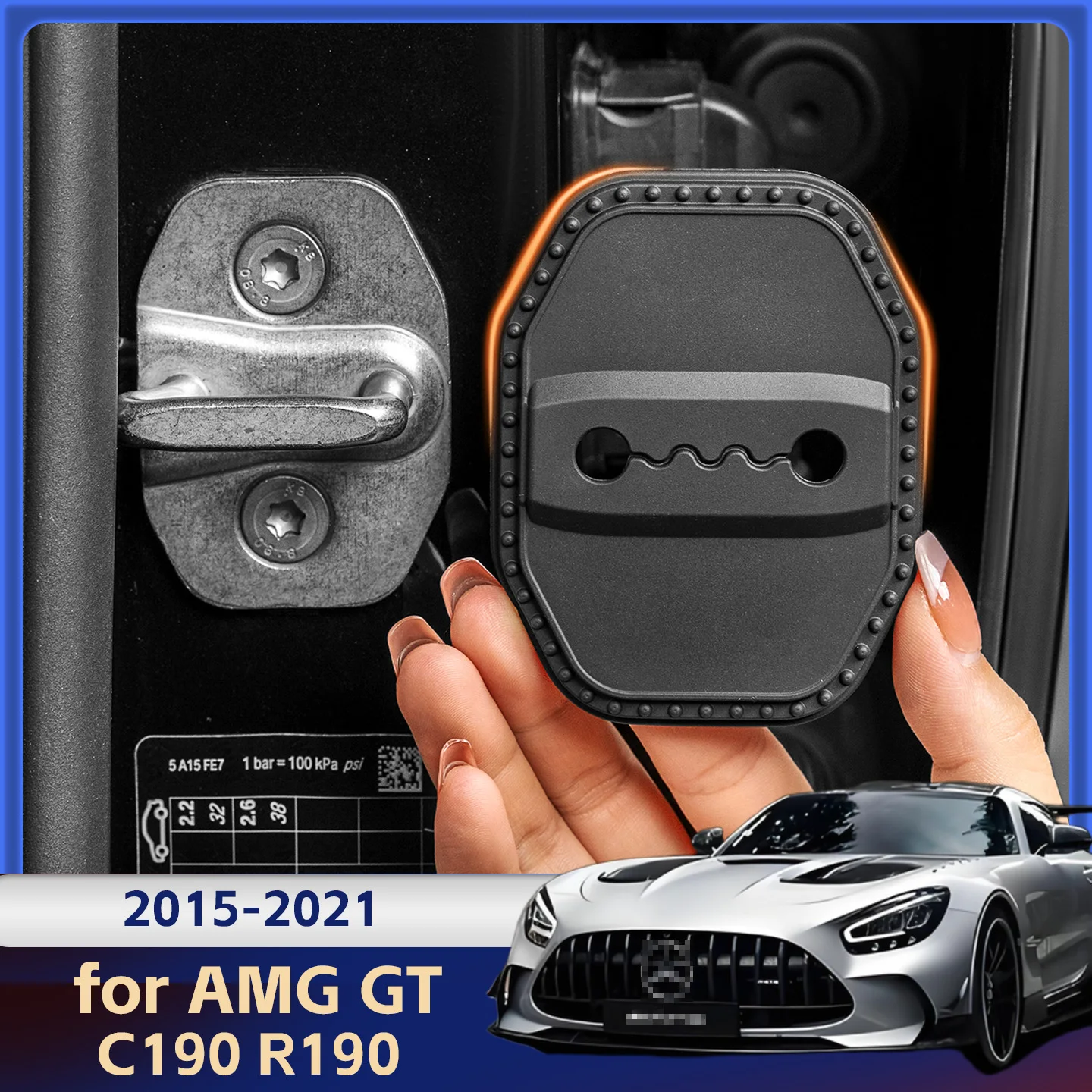 

2/4 шт. силиконовый чехол для дверного замка автомобиля, защитный декоративный чехол для Mercedes-Benz AMG GT C190 R190 2015-2021 2017 2018 2019 2020