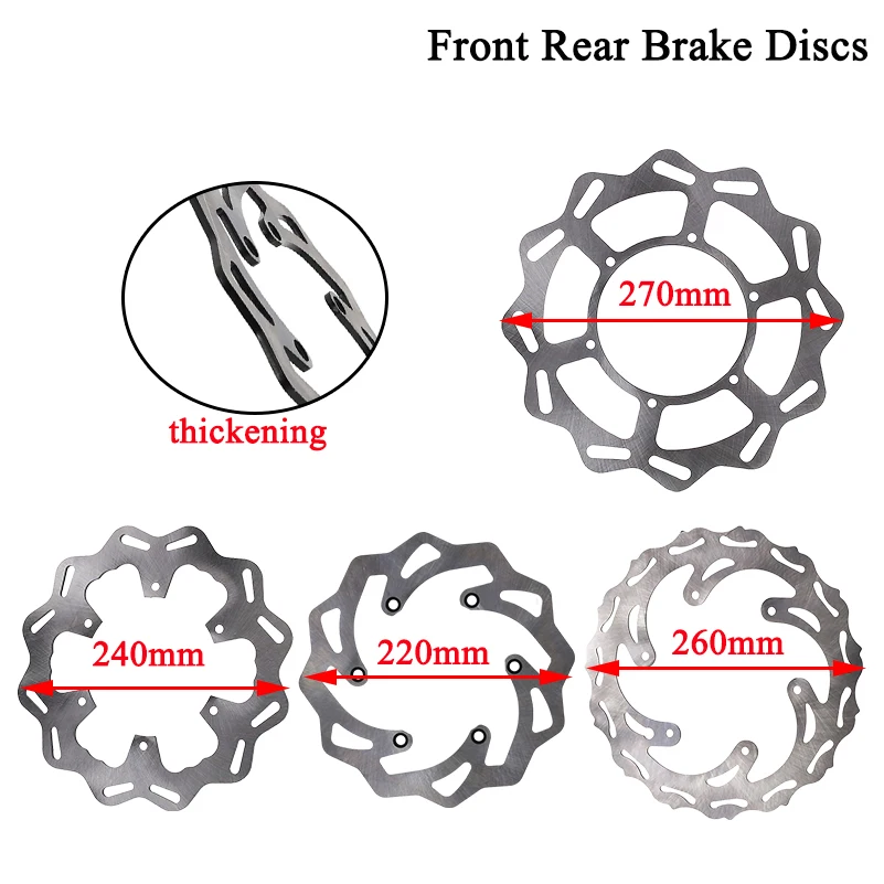 Vordere und hintere Bremsscheiben oder Bremsbeläge für den Einsatz auf Offroad-Motorrädern, Scheibenbremse 220/240/260/270mm, hohe Qualität
