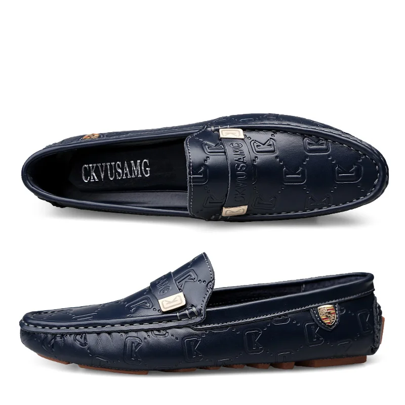 Men High Quality Leather Loafers Men Casual Outdoor Shoes Moccasins Slip on Men Business Shoes Male Driving Shoes Bean Shoes