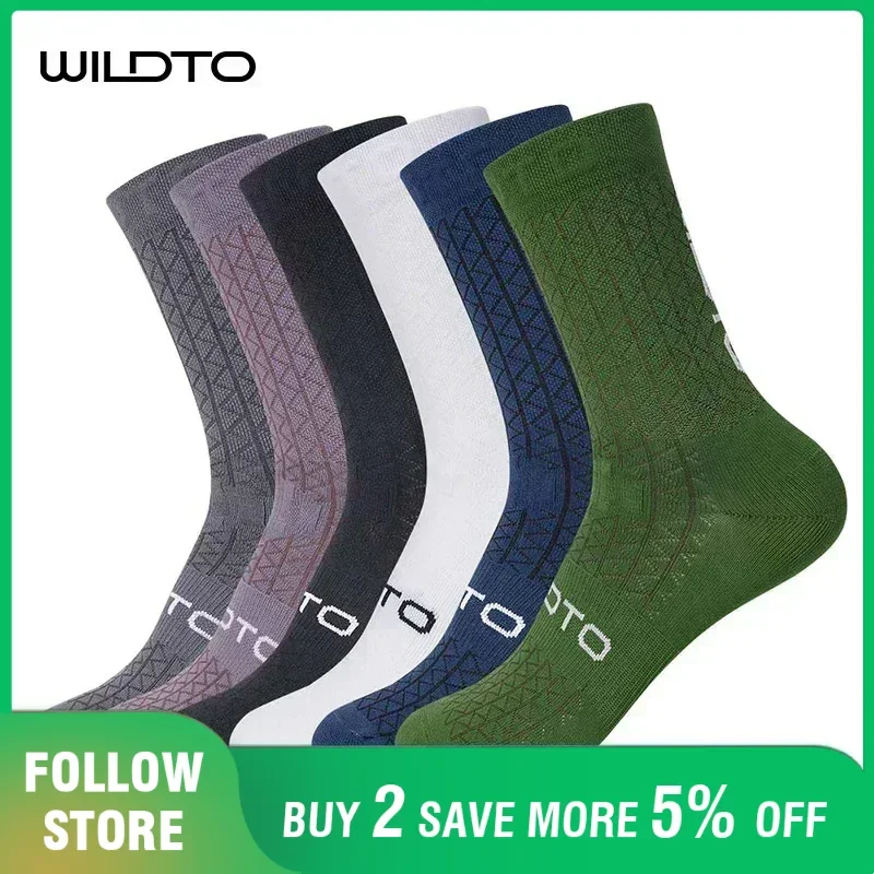 

WILDTO Cycling Socks Unisex Men Women Outdoor Breathable Comfortable Sweat Absorbent Sports Socks MTB Bike Road Riding Socks