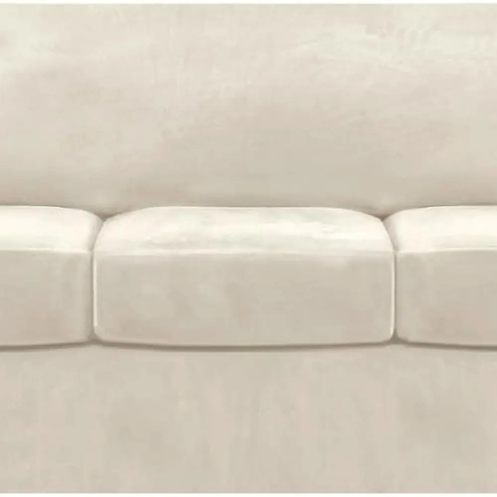 

Ivory Velvet 4-Piece Sofa Slipcover with Stretch for 3-Cushion Couch, Elastic Pet-Friendly Furniture Protector, Machine Washable