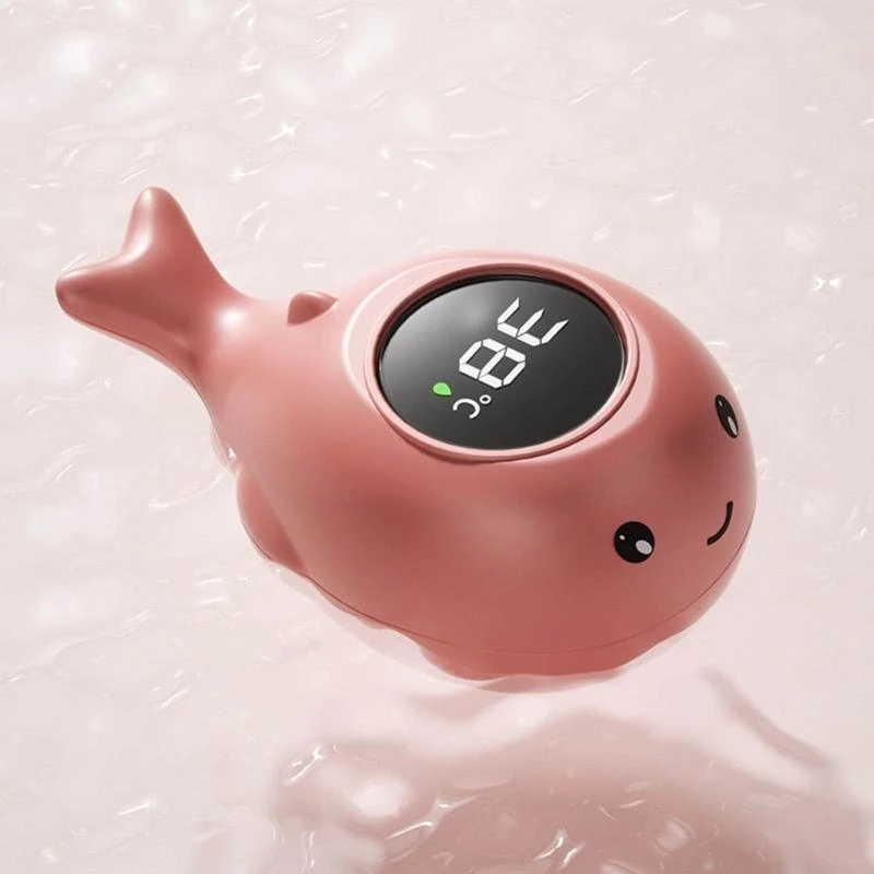 

J15U Bath Water Temperature Monitor Cartoon Whale Thermometer Safety Infant Shower Floating Toy Reliable LED Screen Reading