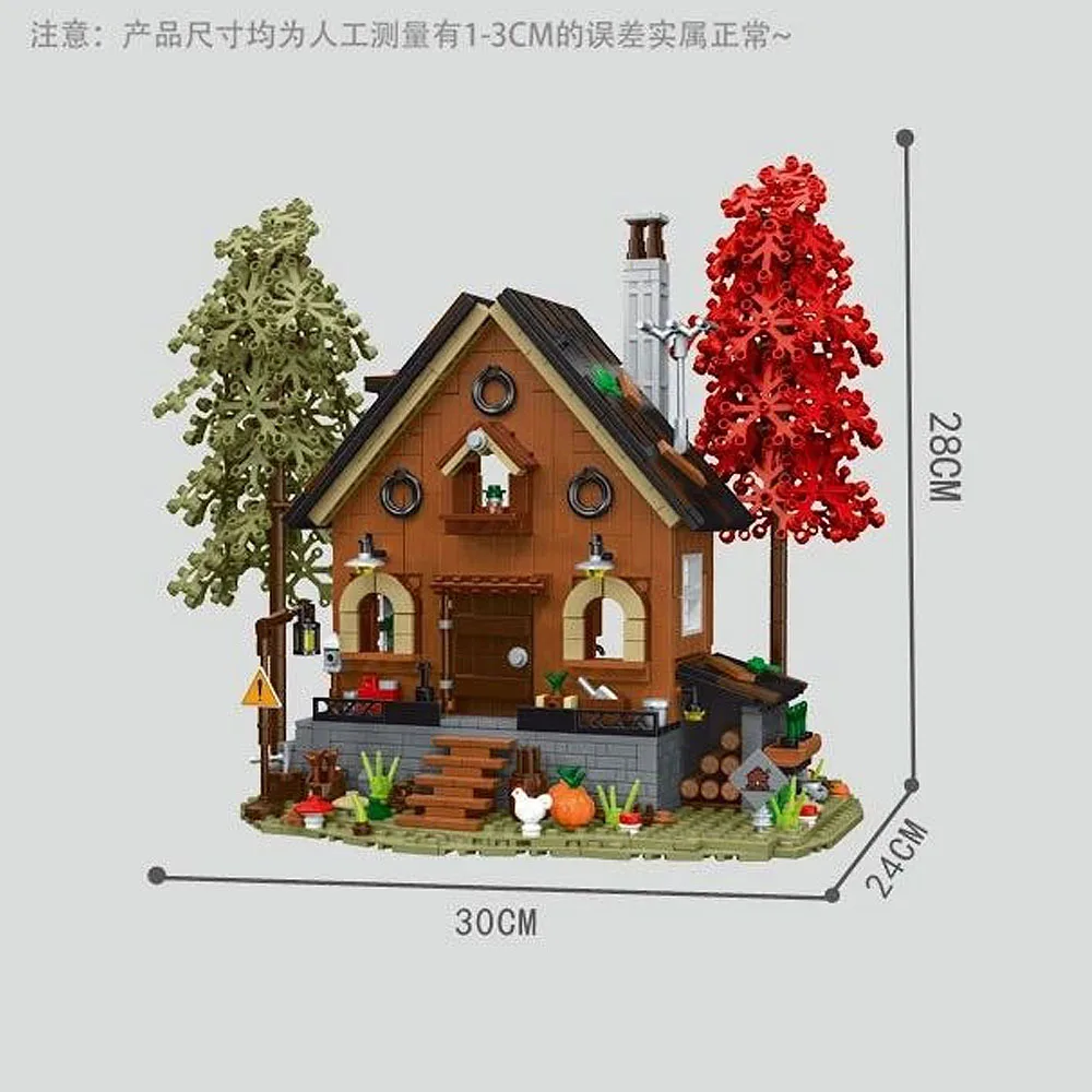 Creative Expert modulaire gebouwen MOC XMORK 031072   Forest Cabin Cottage Houten Huis Model 1643 Stuks Bouwsteen Puzzel Speelgoed 21338