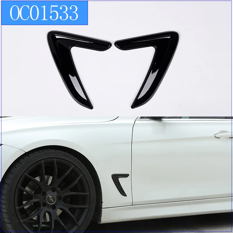 Car Side Vent Air Flow Fender Intake Decoration Cover For BMW F30 F34 3GT 3 Series 2013-2017 Chrome Wheel Front Bumper Sticker