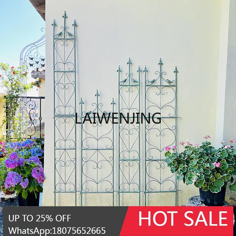 

retro wrought iron climbing vine shelf small fence outdoor flower bracket