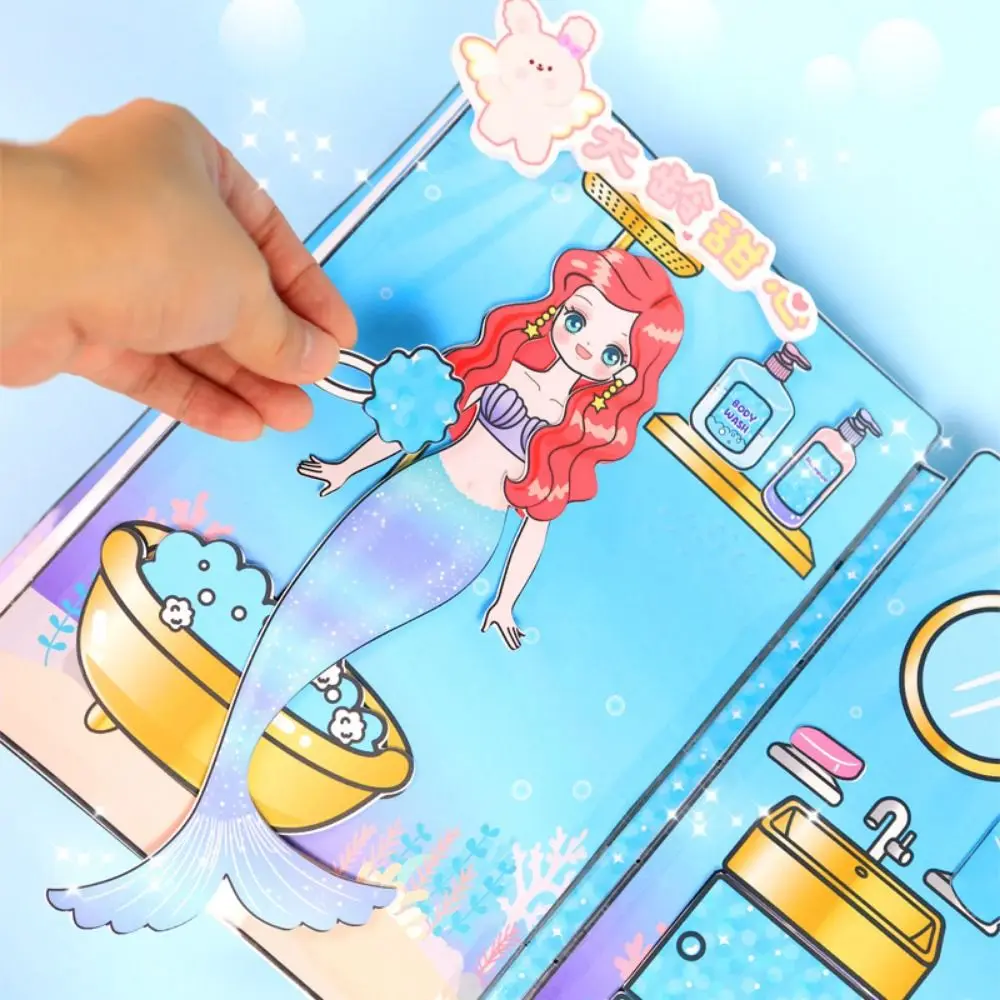

No Cutting Quiet Book Play Repeatedly DIY Toy Dress Up Game Quiet Book Handmade Cartoon DIY Cute Princess Book