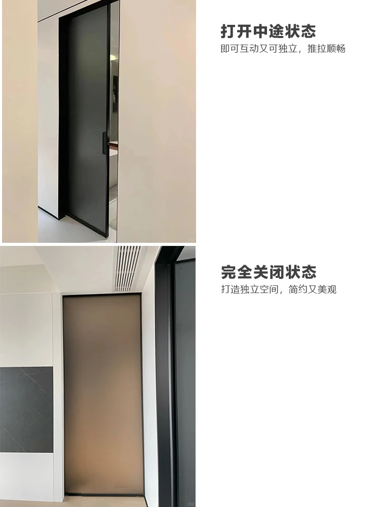 Press elastic pocket door hanging rail invisible sliding door guide rail damping buffer door track pulley full set of hardware