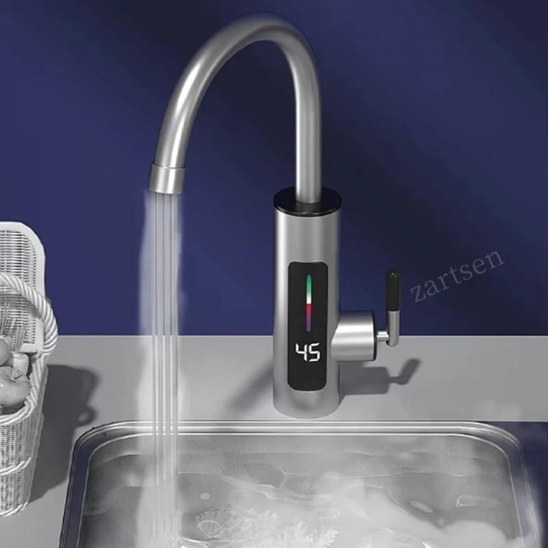 3000 واط 220 فولت الكهربائية المطبخ سخان المياه الحنفية لحظة الساخن مياه الفولاذ المقاوم للصدأ صنبور سخان صنبور التدفئة الباردة #1