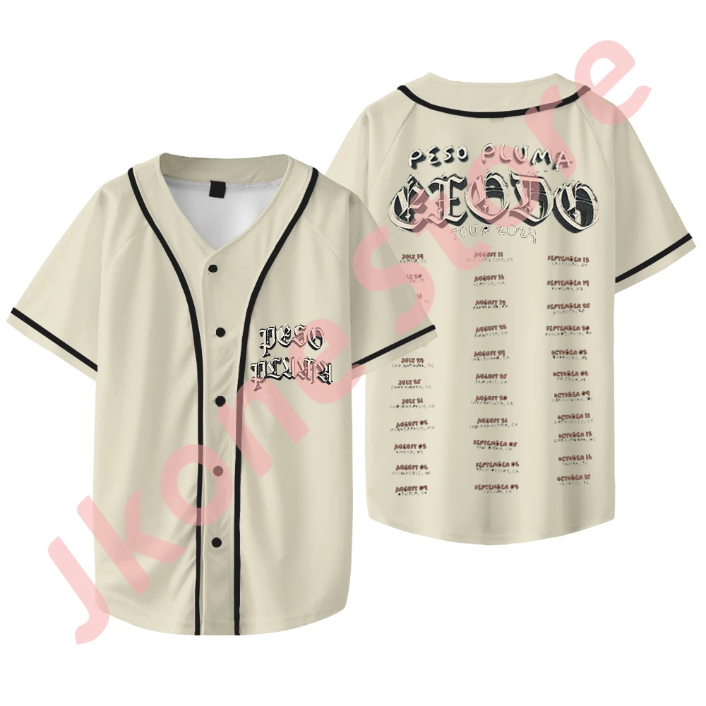 Peso Pluma 2024 Exodo Tour Merch Baseball Jacket Tee Summer Women Men Fashion HipHop Short Sleeve T-Shirts