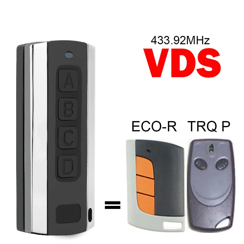 For VDS ECO-R TRQ P Garage Door Remote Control Garage key Duplicator 433.92MHz Rolling Code Compatible With VDS Remote Control