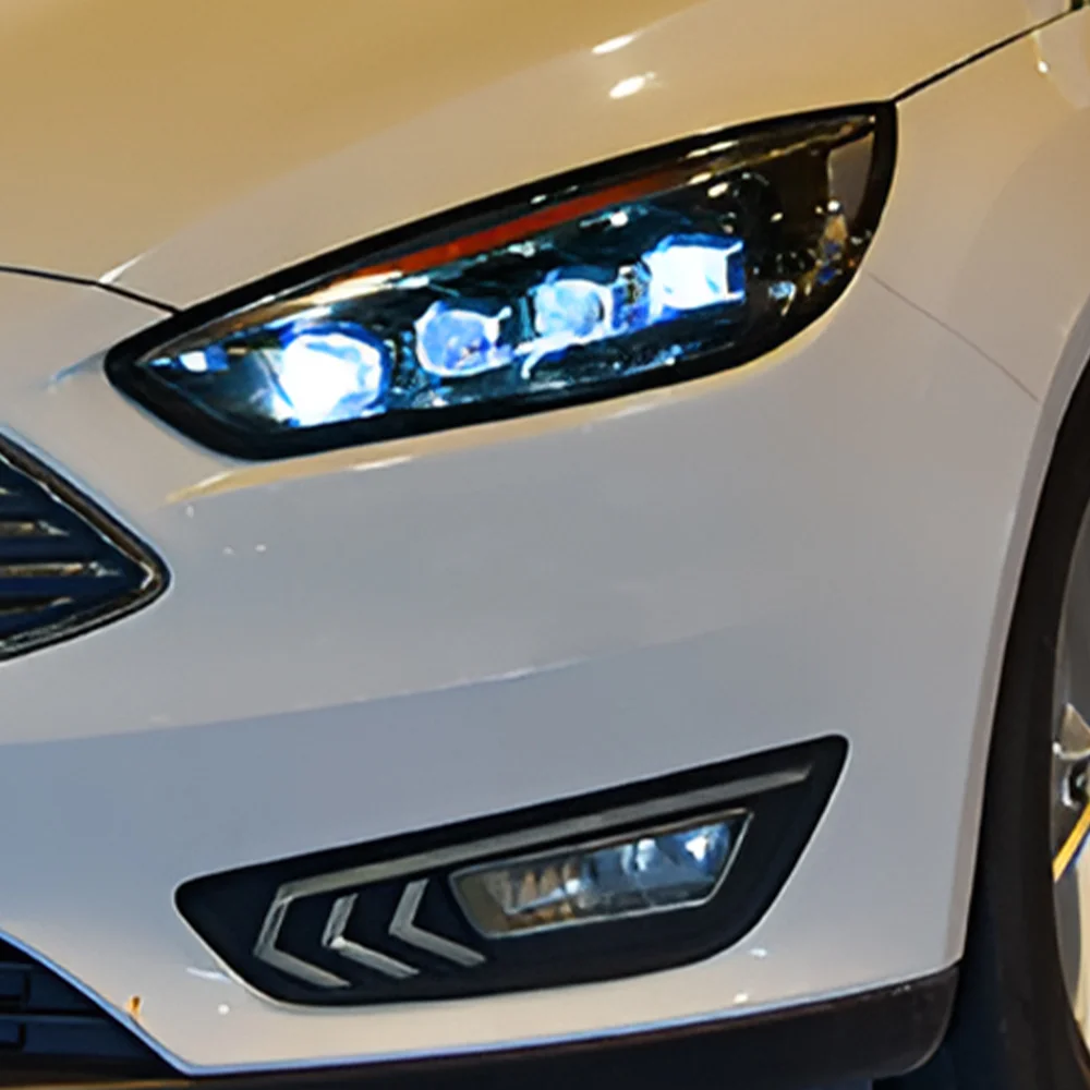 

Для Ford Focus 2015-2017 автомобильные передние фонари, светодиодные автомобильные фары в сборе, обновление, высокое качество, динамические 4 линзы проектора, аксессуары