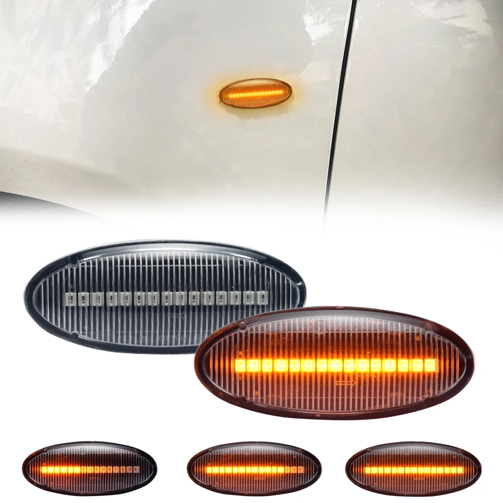 2PCS Side Marker Lights Dynamic LED Turn Signal Light For Nissan Qashqai J10 X-trail T31 Cube Juke Leaf Micra K13 Note E11 NV20