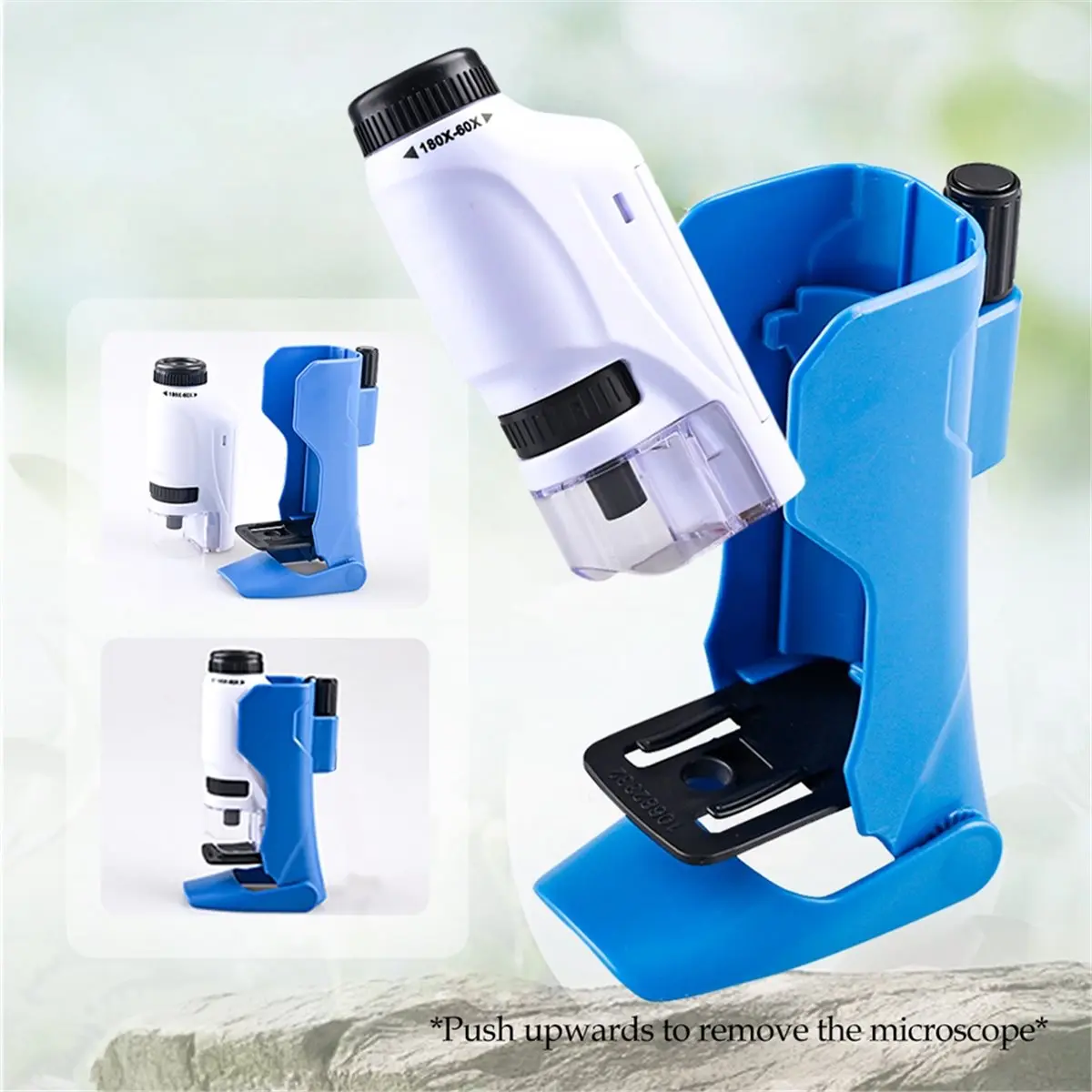 update. Mini Microscope Handheld Science Kit for Kids with LED Light, 60X-180X Magnification, Gifts for Students