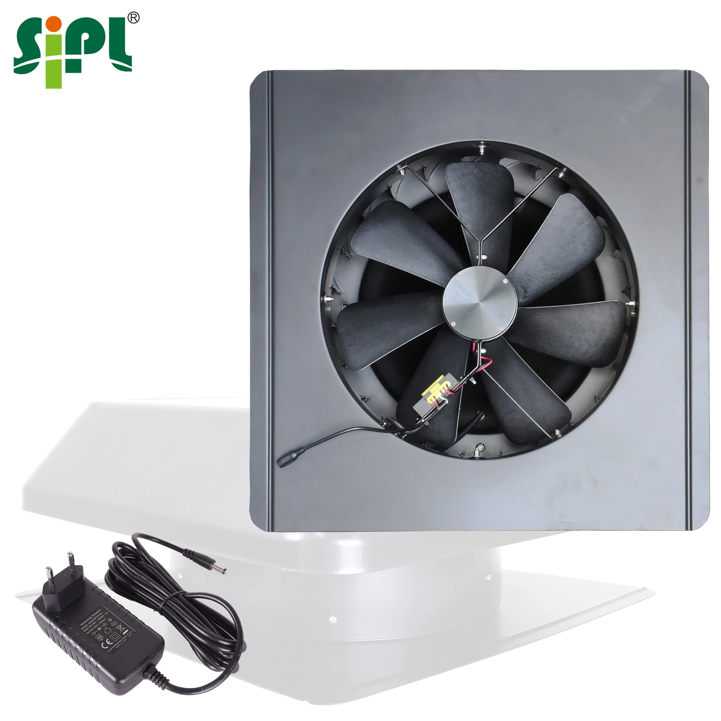 HVAC الهواء الدخان النازع الحرارة فتحات السقف 25 واط الشمسية تيار مستمر بالطاقة HVLS الصناعية مروحة عادم السقف مدخنة التهوية مروحة تبريد