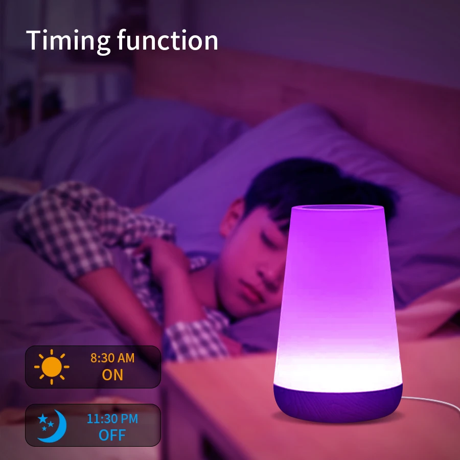 Tuya WiFi Smart Table Lamp Dimmable App Voice Control Desk Lamp RGB Touch Lamps Bedroom Night Light Work with Alexa Google Home