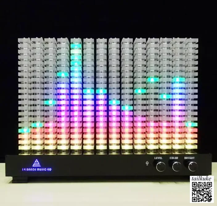 

14-segment Spectrum Analyzer Level Indication Music Spectrum Light LED Acrylic Light Column VU