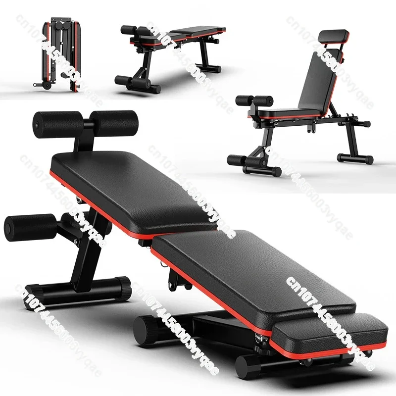 Variety of Dumbbell Stool Folding Free Installation Fitness Chair Home Sit-up Abdominal Board Men's and Women's Flat Stool