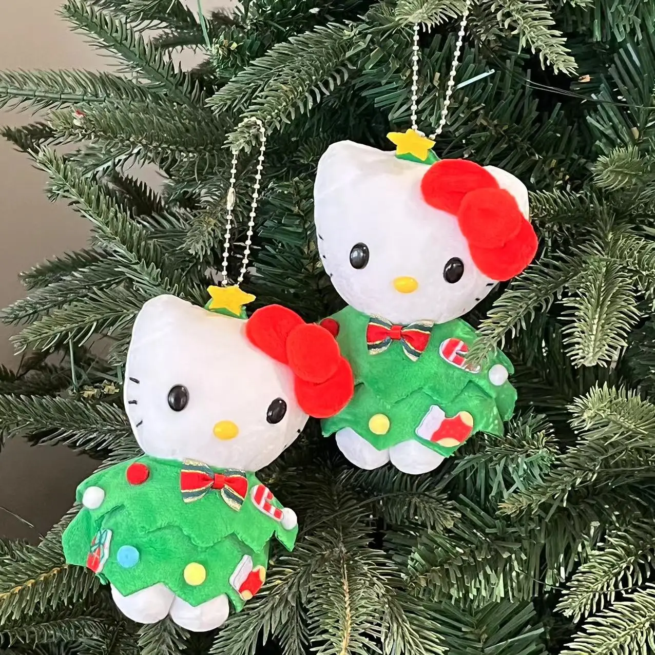 MINISO Sanrio Hello Kitty Halloween Pumpkin Ghost Candy Christmas Tree Plush Cute Bag Ornaments Keychain Boy Girl Festival Gift