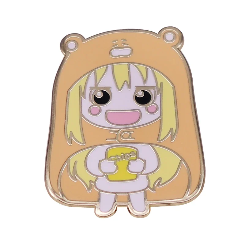 Himouto Umaru Chan Enamel Pin Kawaii Anime Girl with Chips Badge Otaku Jewelry