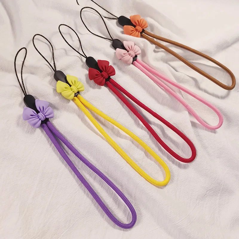 Short bow simple lanyard Wrist Straps Hand Lanyard Rope simple lanyard Mobile Phone Keys Lanyard For iPhone Redmi Xiaomi