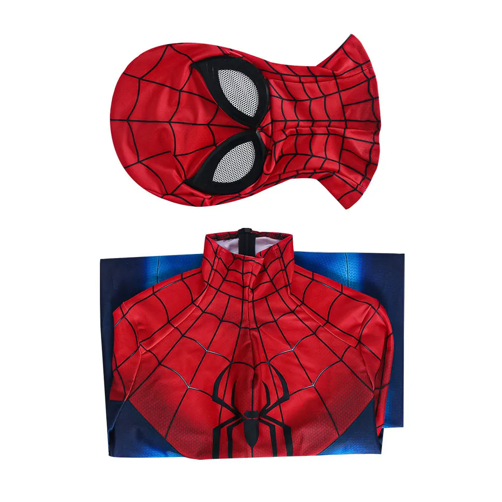 Red Blue Monster Spider Web Print Full Body Zentai Suit 3D Print Cosplay Costume Halloween Bodysuit for Adult Men - view 6