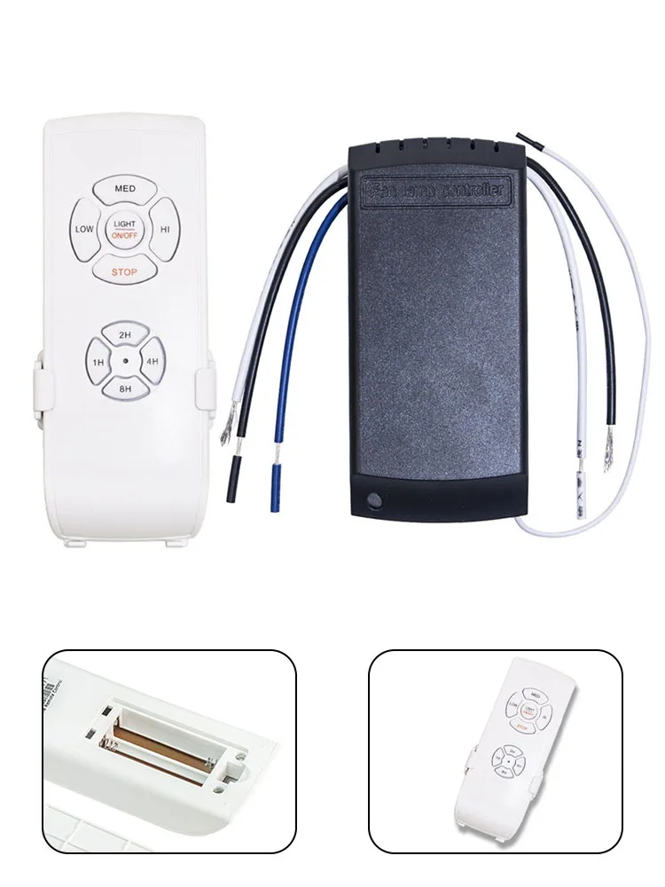 Lüfterlichter, Handset-Licht, Fernbedienung, 136 x 50 x 18 mm, Terminfunktion, PC, weiß und schwarz, Windgeschwindigkeitseinstellung, präzise