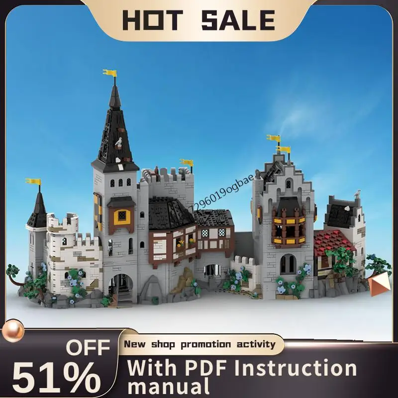 جديد 3990 قطعة Moc الأوروبية القرون الوسطى عرض الشارع كورفيدز عش القلعة نموذج بناء لتقوم بها بنفسك الأفكار الإبداعية لعبة طفل هدية عيد ميلاد كتل