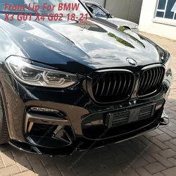 For Bmw X3 G01 X4 G02 Pre-Lci 3pcs Front Bumper Splitter Lip Spoiler Diffuser X3 X4 20i 20d 30i 30d 30e M40i M40d 2017-2021