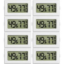 8 szt. Mini termometr z miernikiem wilgotności cyfrowy wyświetlacz LCD Fahrenheita termometr higrometr, do szklarni gadów i biura