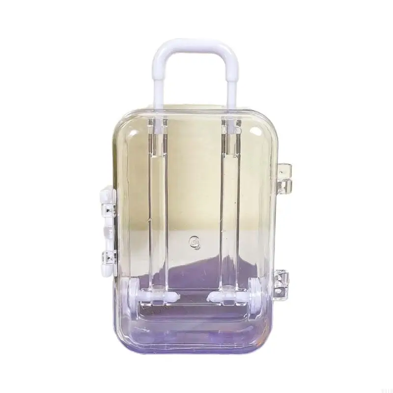 W91B Mini Trolley Luggage Dollhouse Decoration Accessories Dolls Suitcase Jewelry Box