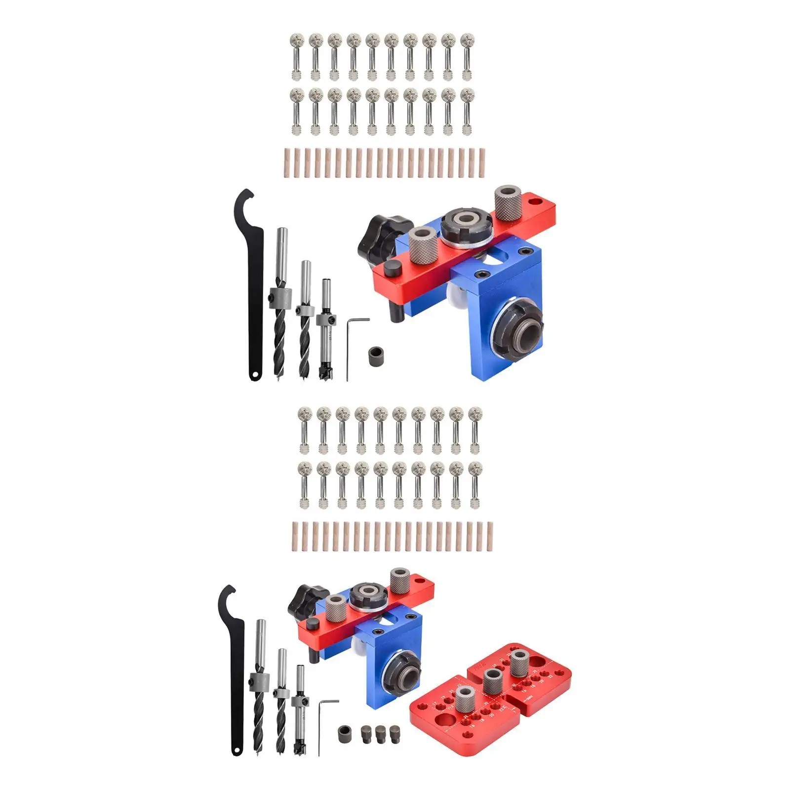 Woodworking Self Doweling Jig 3 in 1 Kit Simple Installation for Home Repairs Multipurpose Drill Guides Locator Adjustable Width