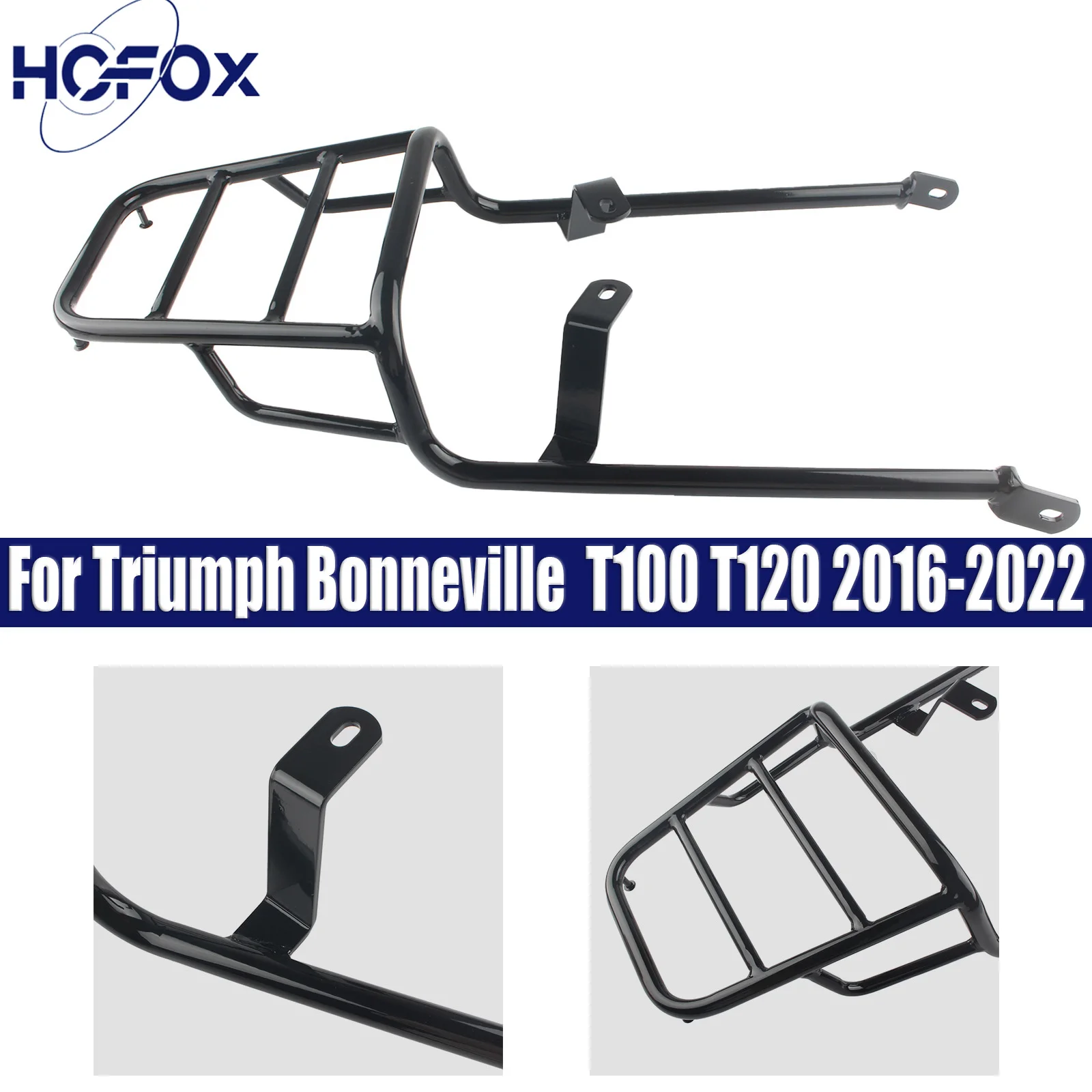 

Motorcycle Rear Luggage Rack 18mm Iron Tube Support Extra Storage Replacement For Triumph Bonneville T100 T120 2016-2022